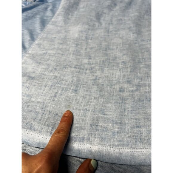 Chicos Light Blue 100% Linen V-Neck Short Sleeve Top, BEACH, TRAVEL, RESORT, M - Picture 10 of 10